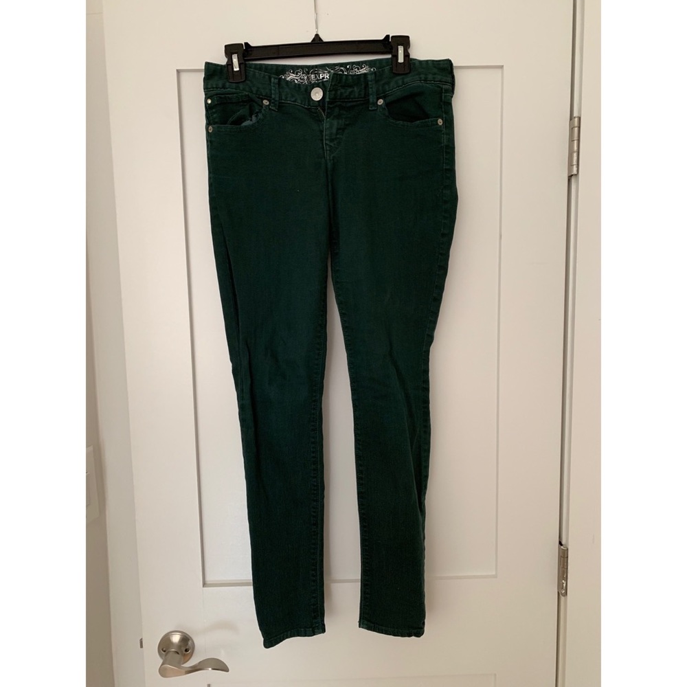 Express dark green jeans